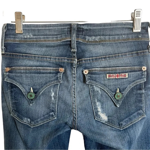 Y2K Hudson Jeans Ginny Crop Straight Leg With Cuff Distressed Size 24 USA Made - Picture 5 of 9